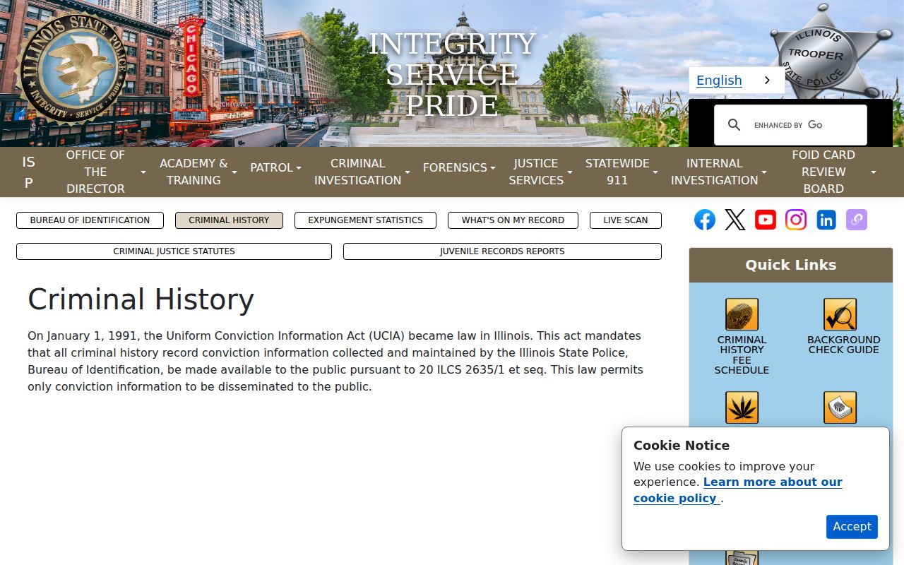 Illinois State Police criminal history overview for Hardin County record checks